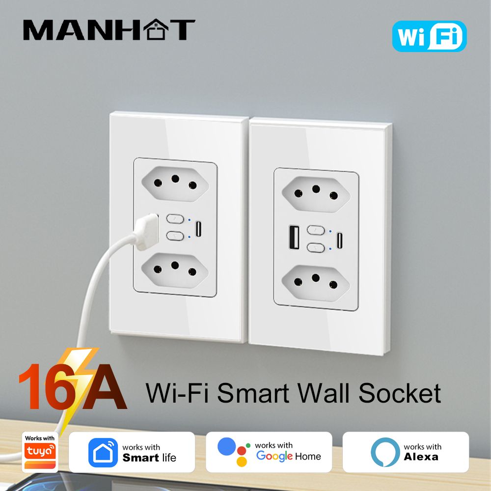 Wifi Smart Plug - MANHOT Wifi 스마트 브라질 소켓 스위치(USB