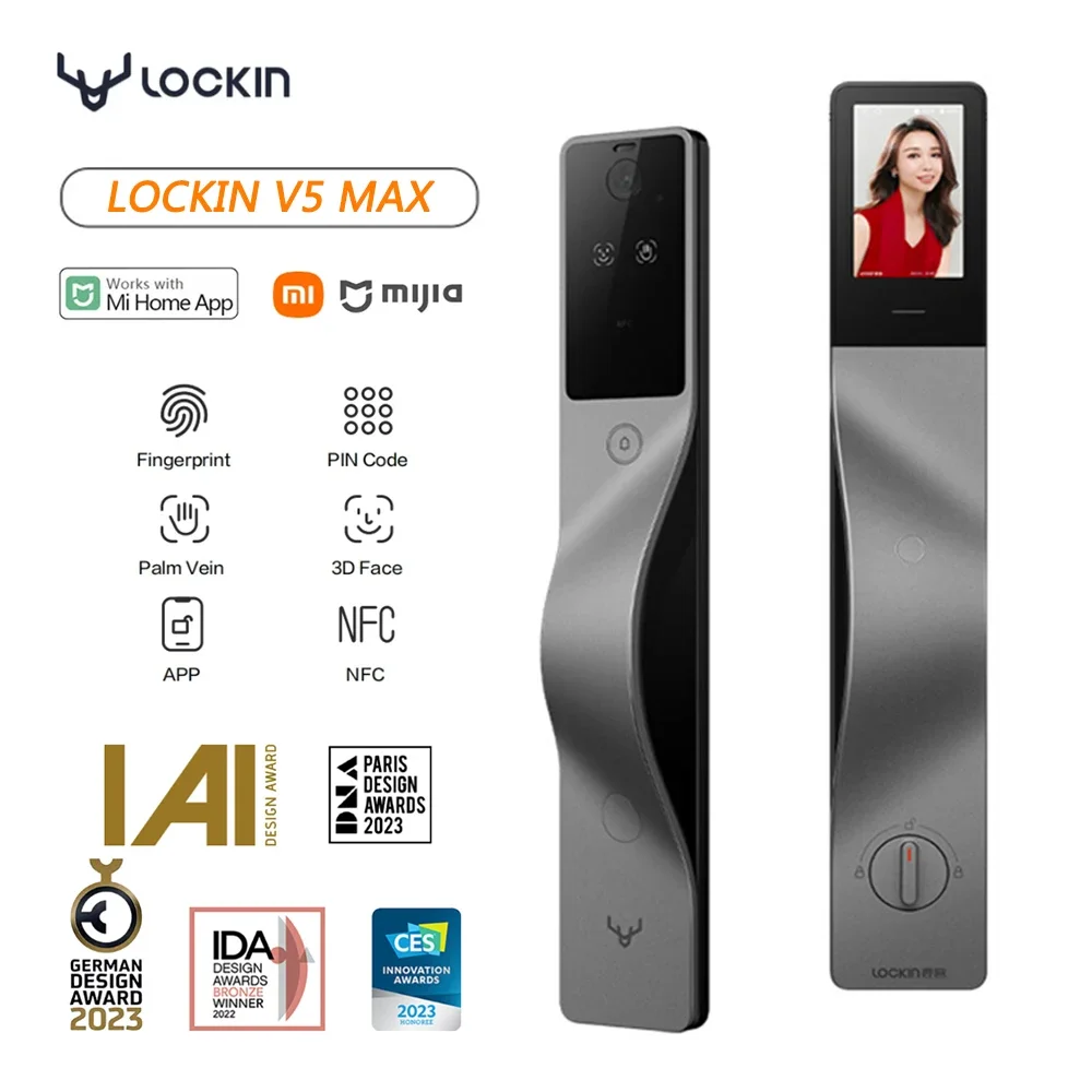 Smart Door Lock Wifi - 락인 V5 맥스 3D 얼굴 인식