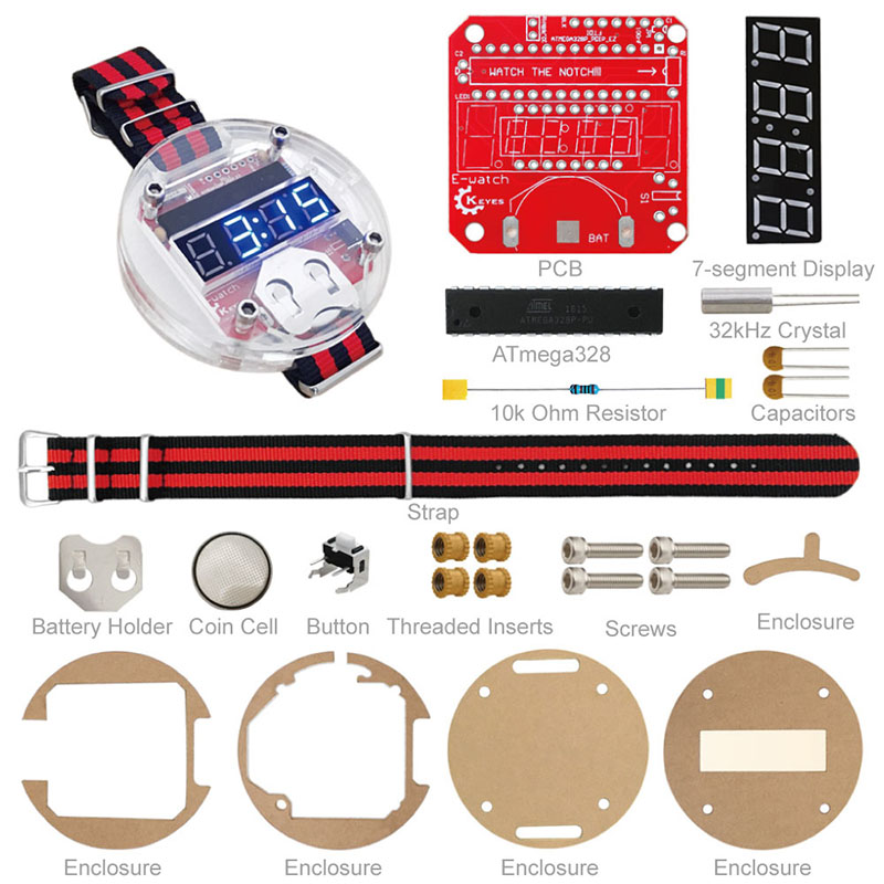 단일 칩 LED 키트 시계, DIY 빅 타임 전자 시계 - Microcontroller Kit 리뷰 및 가격