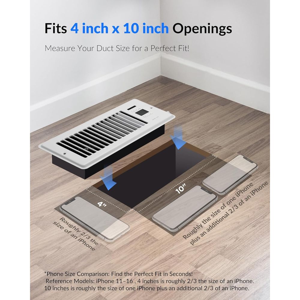 4인치 x 10인치 통풍구용 초저소음 레지스터 부스터  - Wifi Thermostat 리뷰 및 가격