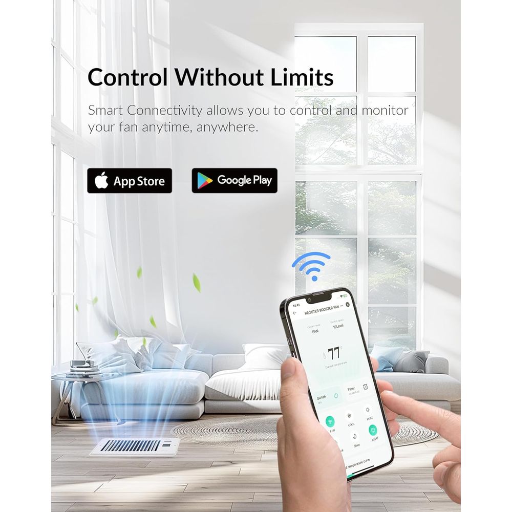 4인치 x 10인치 통풍구용 초저소음 레지스터 부스터  - Wifi Thermostat 리뷰 및 가격