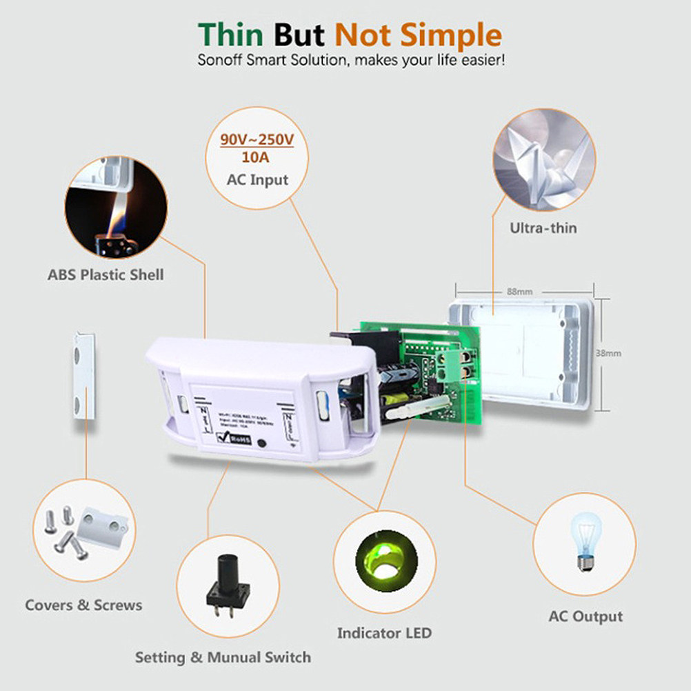 1개입, Wi-Fi 스마트 스위치 커넥터, 흰색, 원격 - Smart Light Switch Wifi 리뷰 및 가격