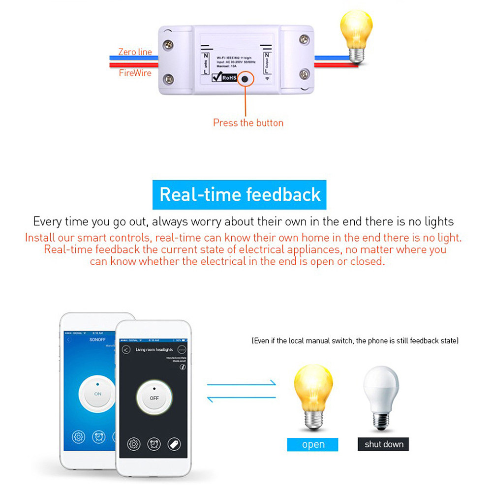 1개입, Wi-Fi 스마트 스위치 커넥터, 흰색, 원격 - Smart Light Switch Wifi 리뷰 및 가격